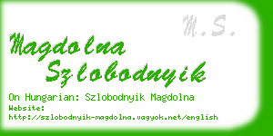magdolna szlobodnyik business card